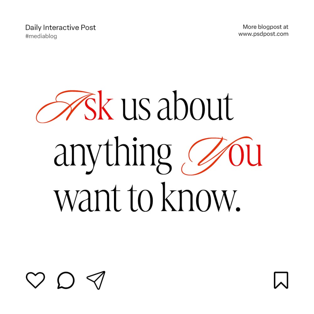 Ask Us About Anything You Want To Know Instagram Post Template