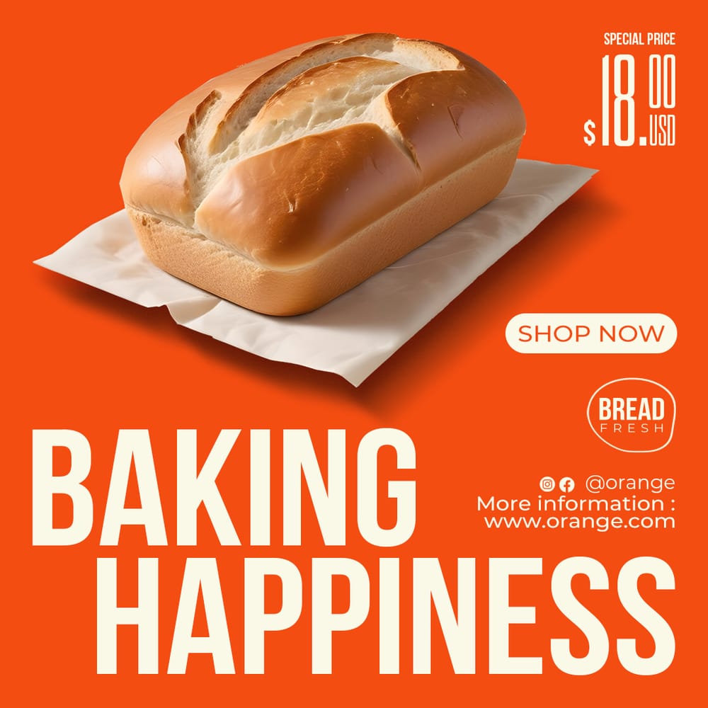 Baking Happiness Orange Instagram Post