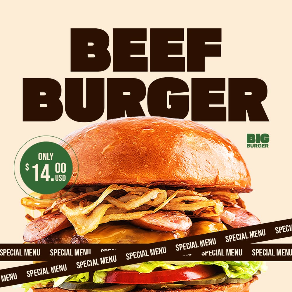 Beef Burger Big Burger Instagram Post