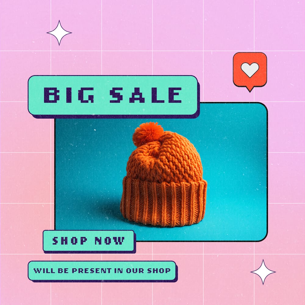 Big Sale Gradient Retro Fashion Instagram Post