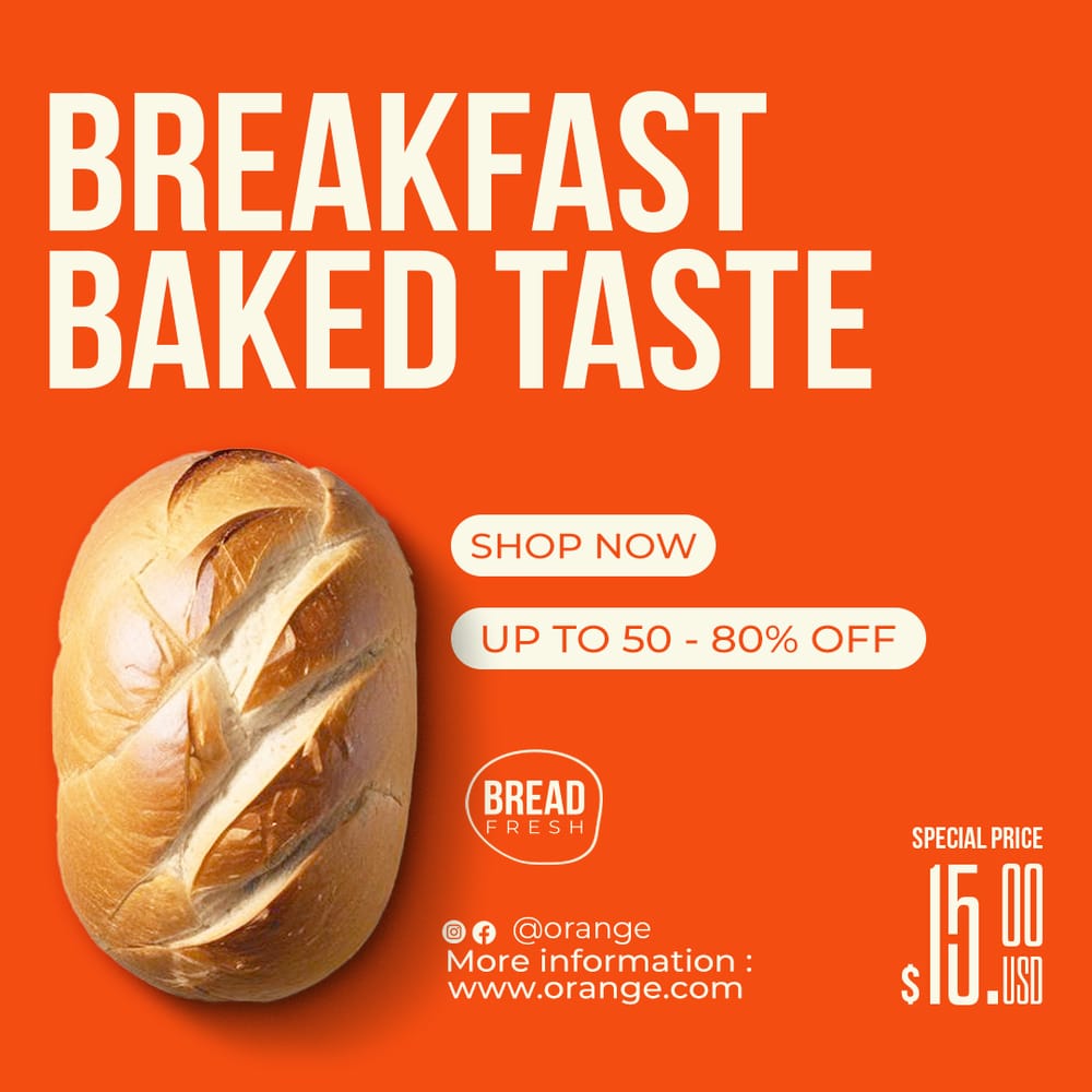 Breakfast Baked Taste Orange Instagram Post