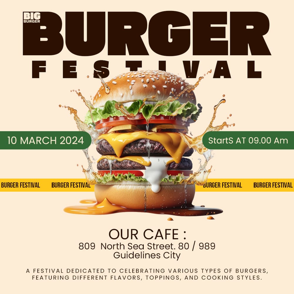 Burger Festival Big Burger Instagram Post