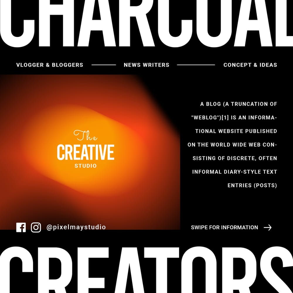 Charcoal Creators Instagram Post Template