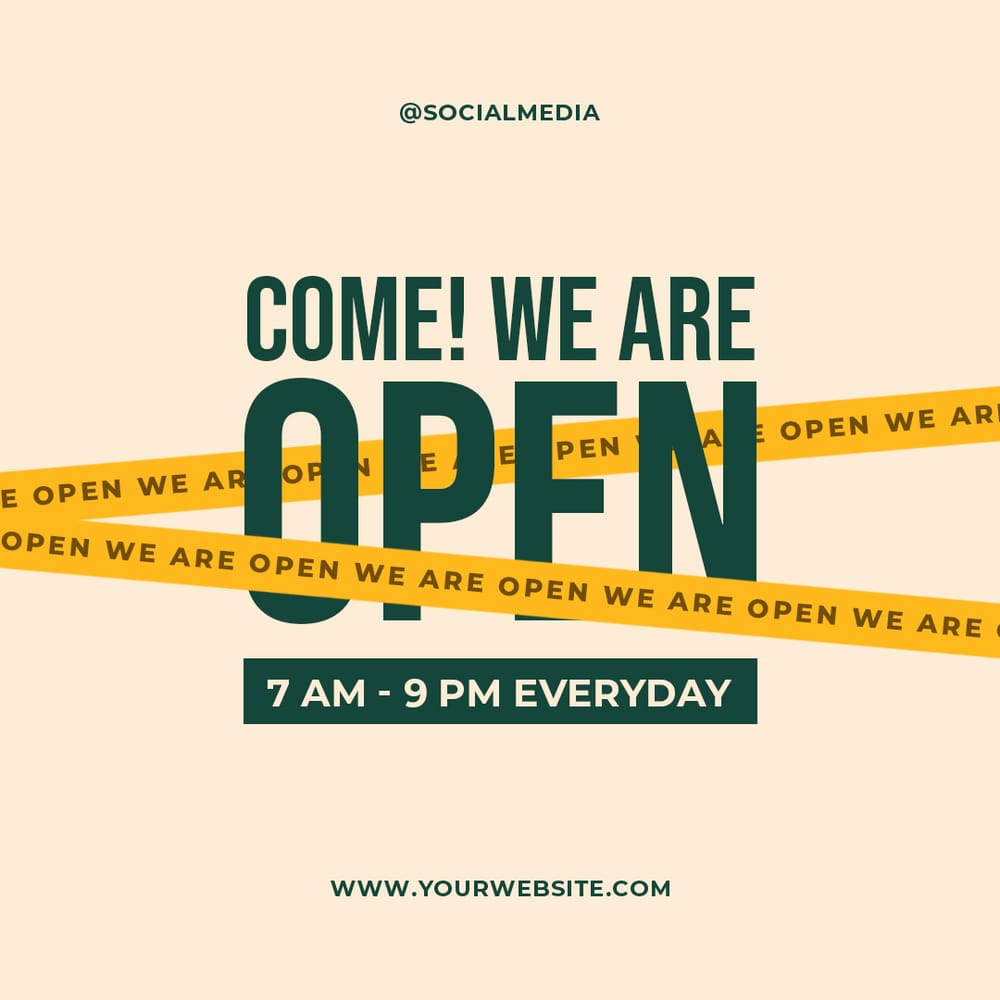 Come We Are Open Etigma Instagram Post