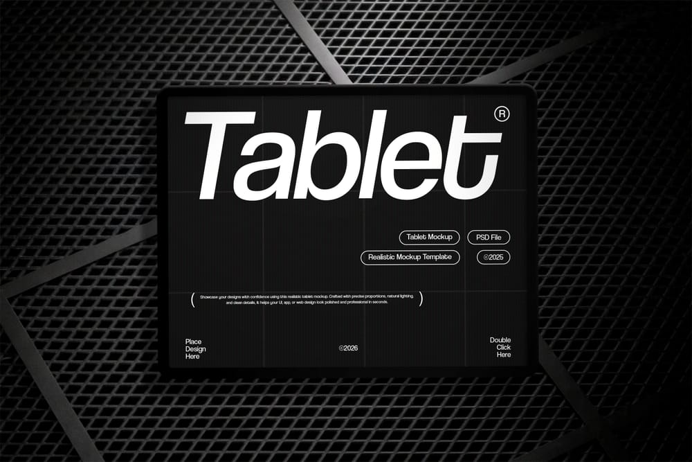 Midnight Grid Tablet Mockup