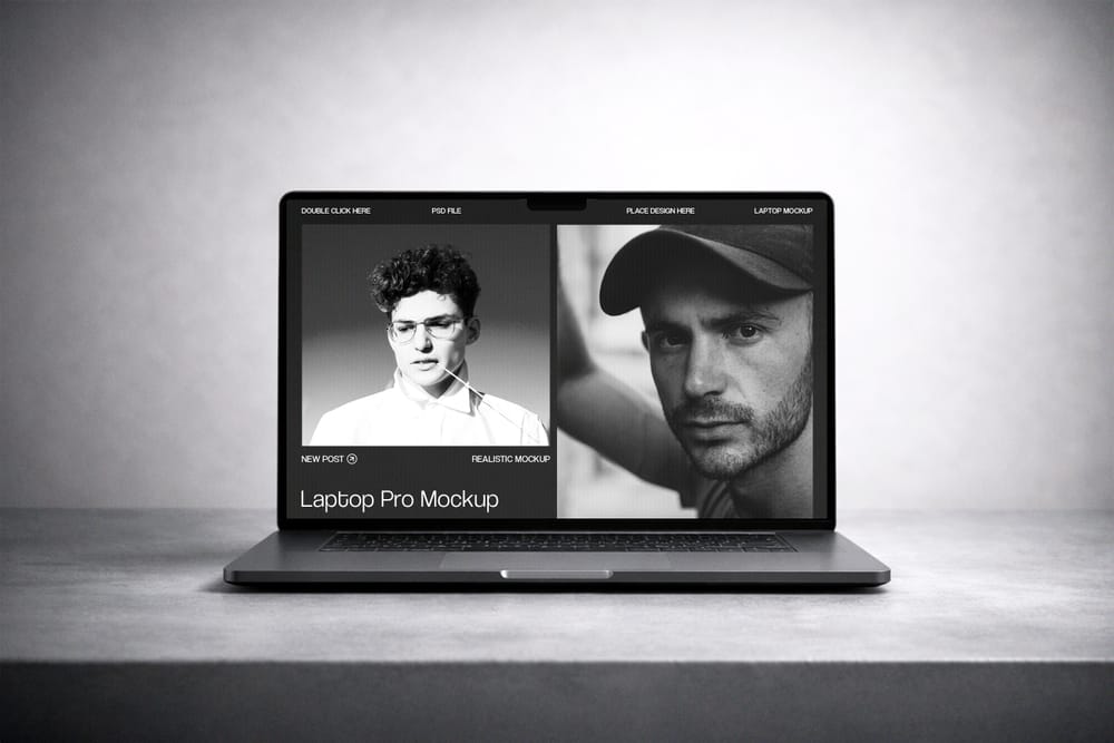 Clean Workspace Laptop Mockup