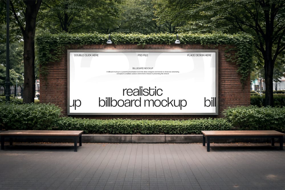 Park Scene Billboard Mockup