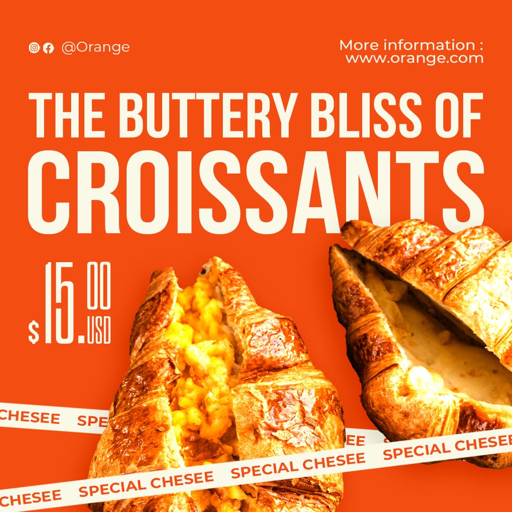 Croissants Orange Instagram Post
