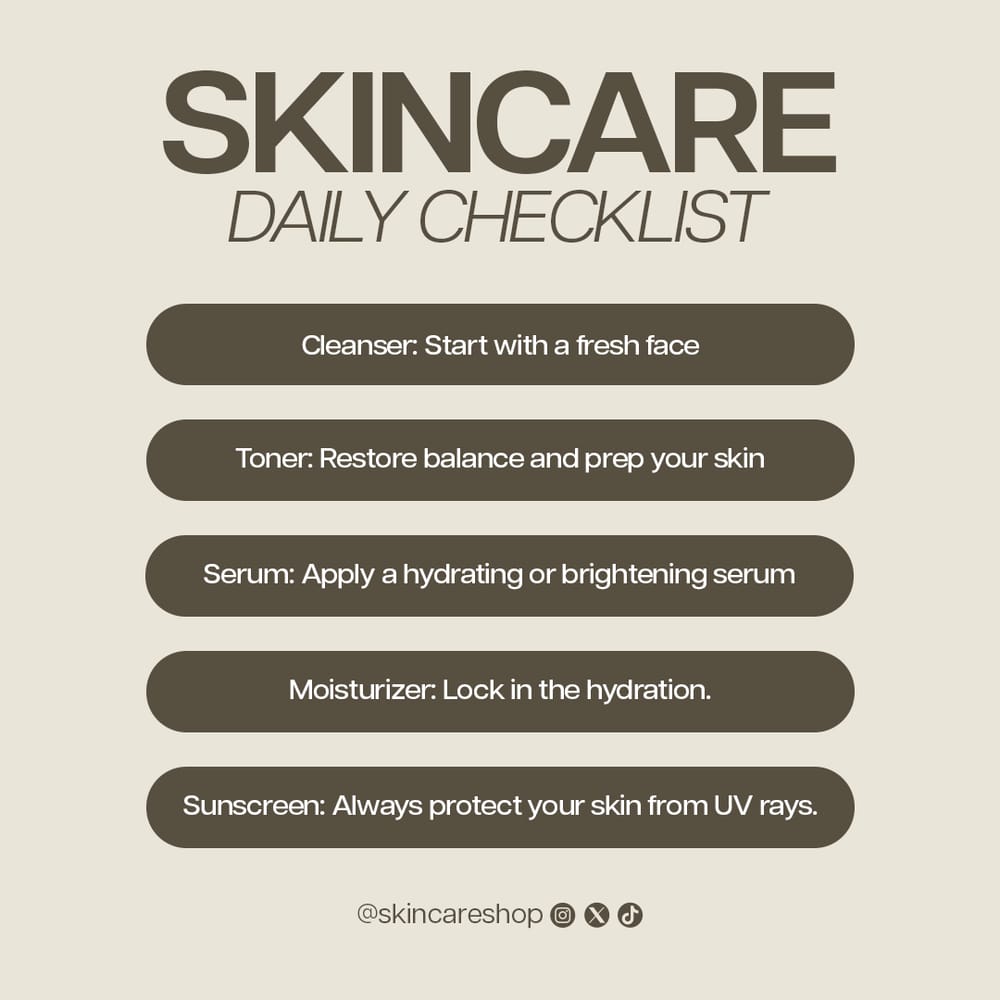 Daily Checklist Skincare Bloom Instagram Post