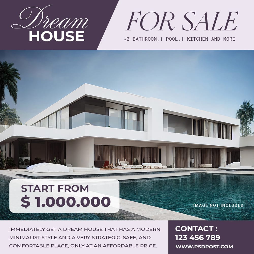 Dream House For Sale Instagram Post Template