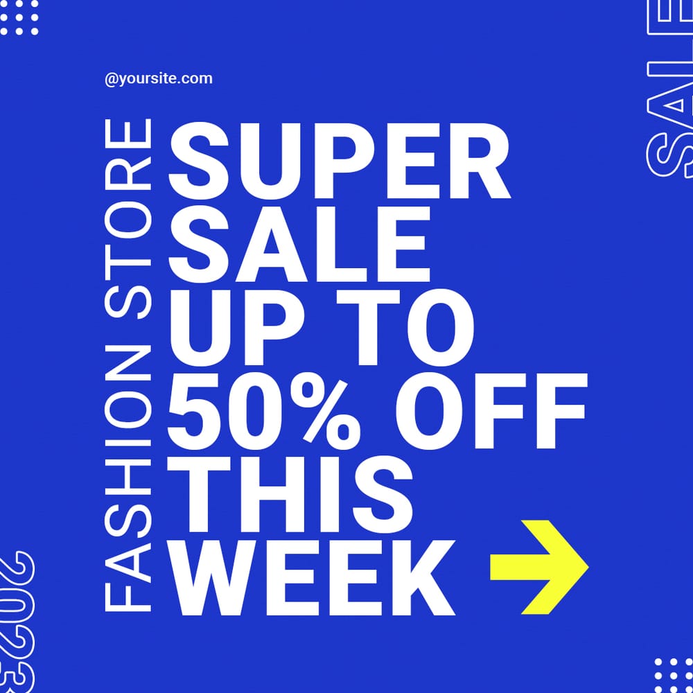 Fashion Store Super Sale Instagram Post Template