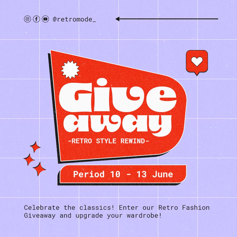 Giveaway Retro Style Rewind Gradient Retro Instagram Post