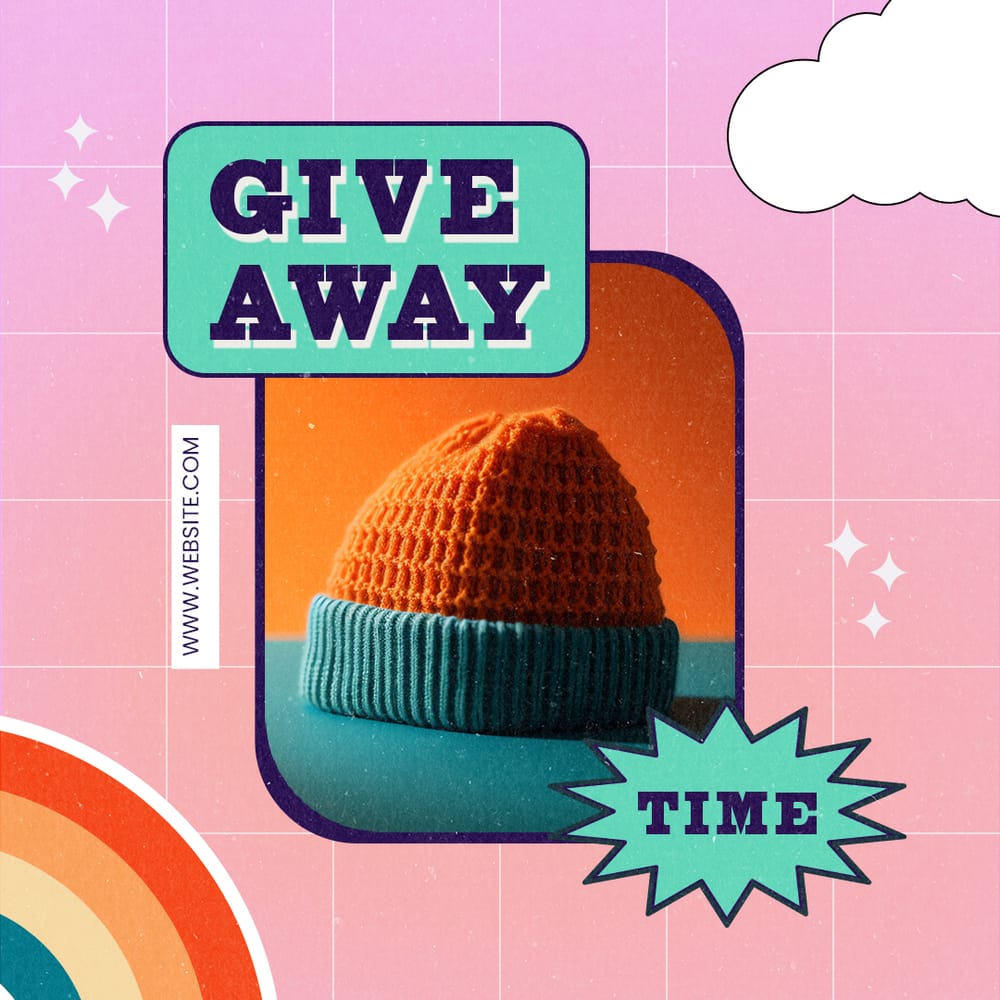 Giveaway Time Gradient Retro Instagram Post