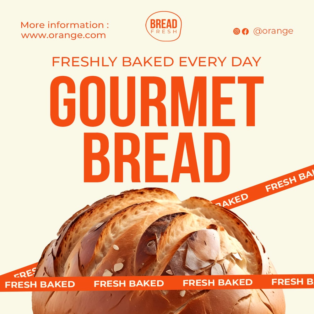 Gourmet Bread Orange Instagram Post