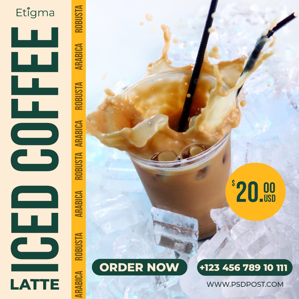 Iced Coffee Latte Etigma Instagram Post
