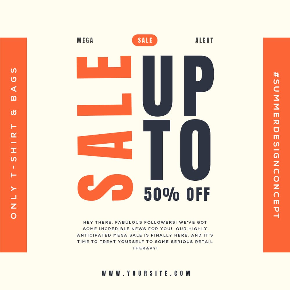 Mega Sale Alert Instagram Post Template