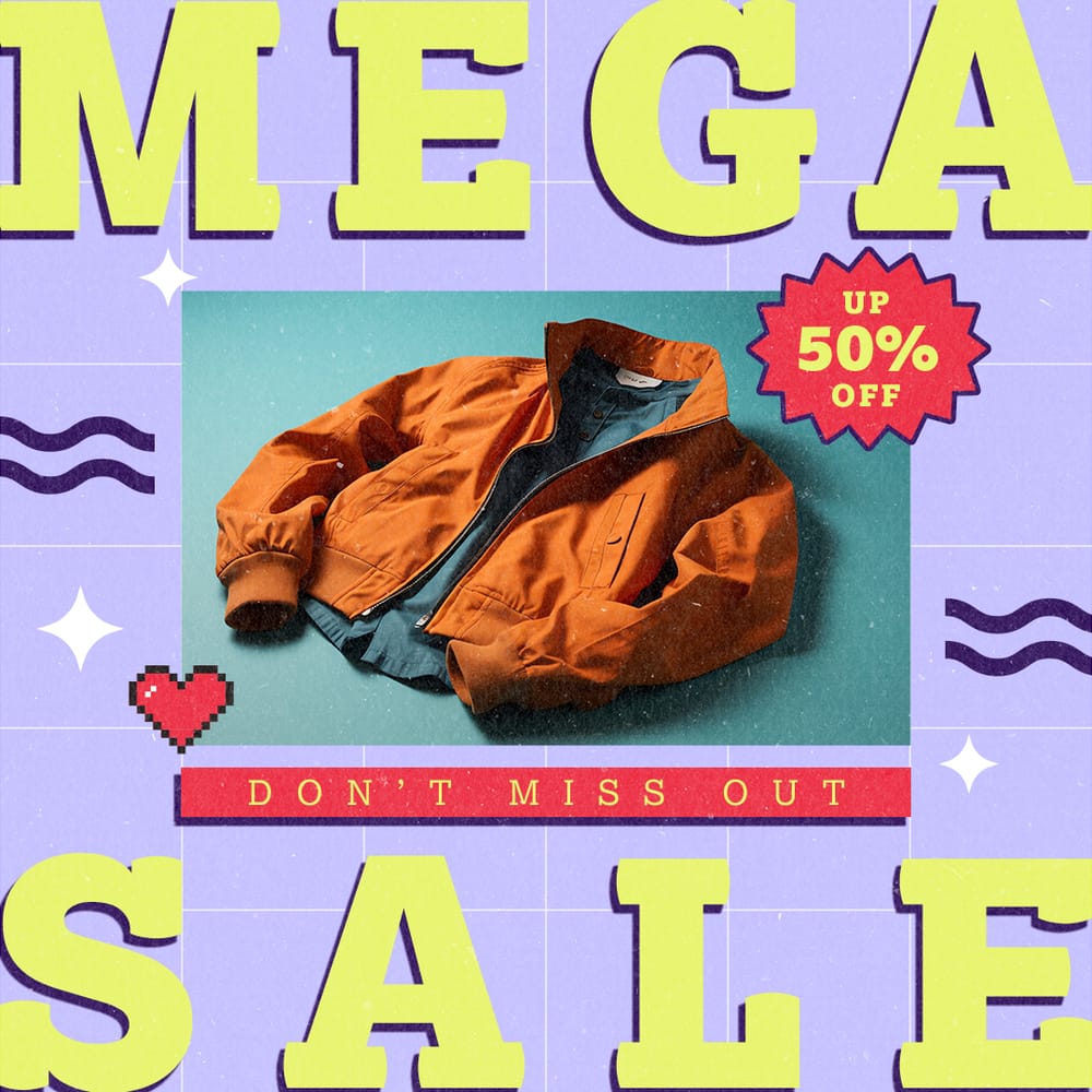 Mega Sale Gradient Retro Instagram Post