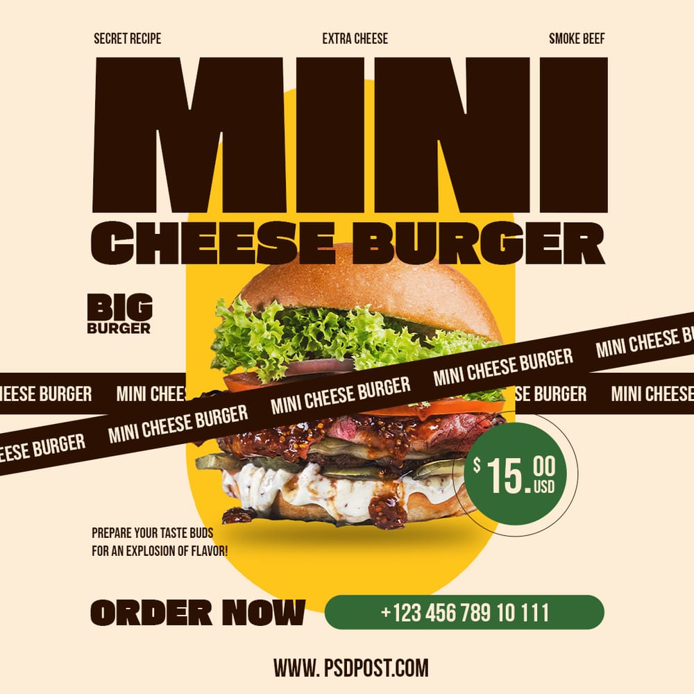 Mini Cheese Burger Big Burger Instagam Post