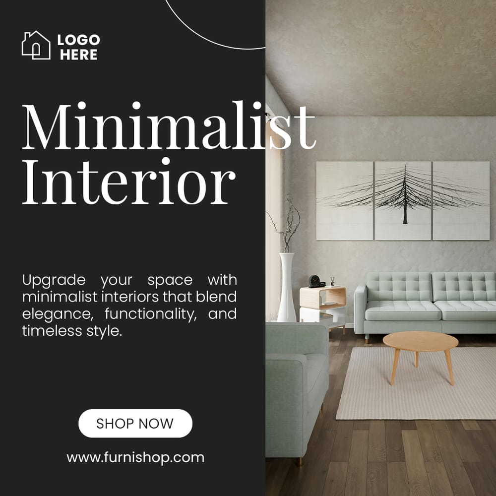 Minimalist Interior Furniture Graphite Instagram Post