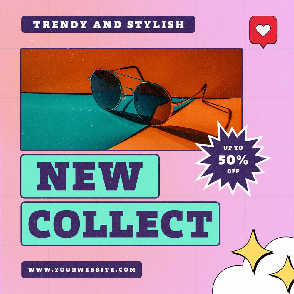 New Collect Retro Fashion Gradient Retro Instagram Post