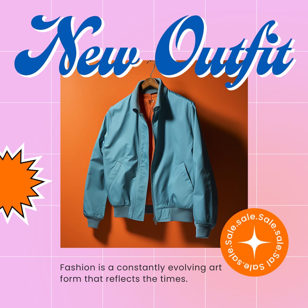 New Outfit Gadient Retro Instagram Post