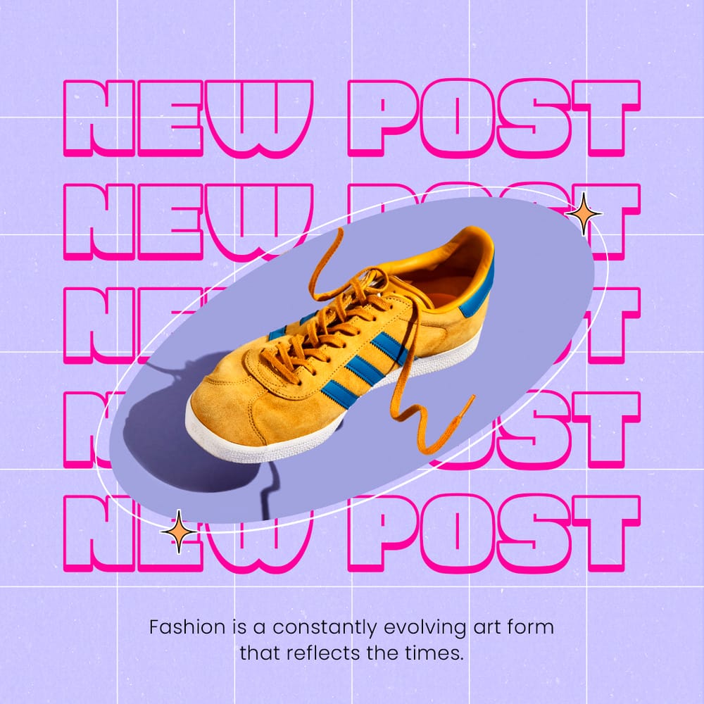 New Post Blue Gradient Retro Instagram Post