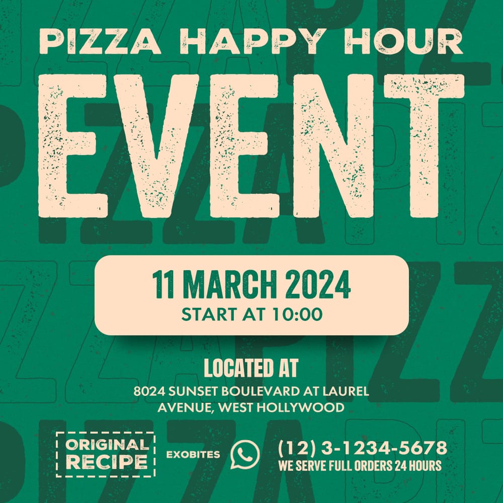 Pizza Happy Hour Event Exobites Instagram Post