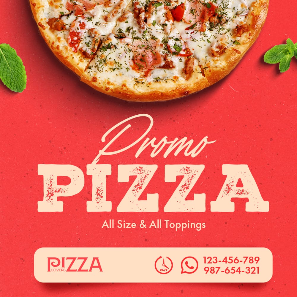Promo Pizza All Size & All Toppings Exobites Instagram Post