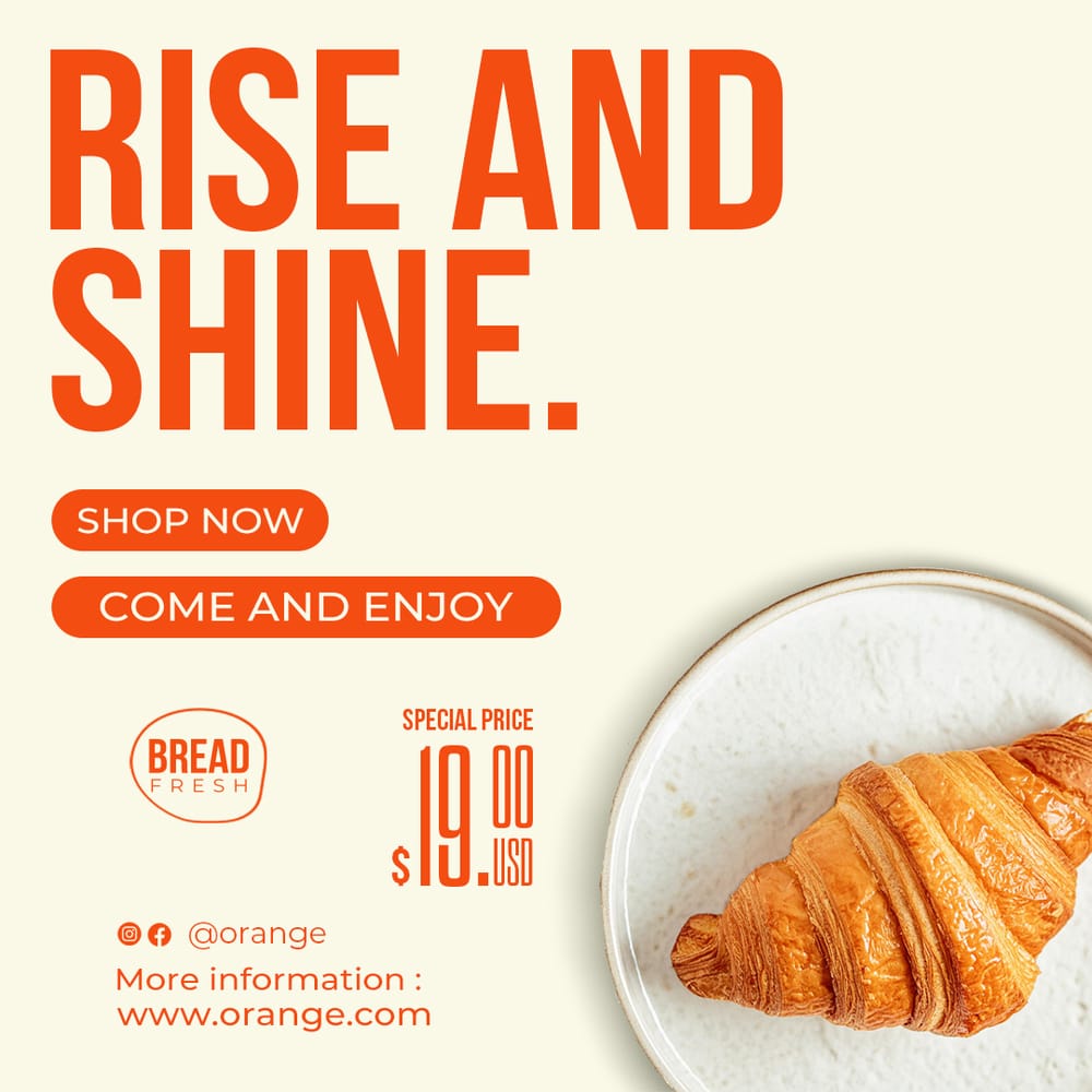 Rise And Shine Orange Instagram Post