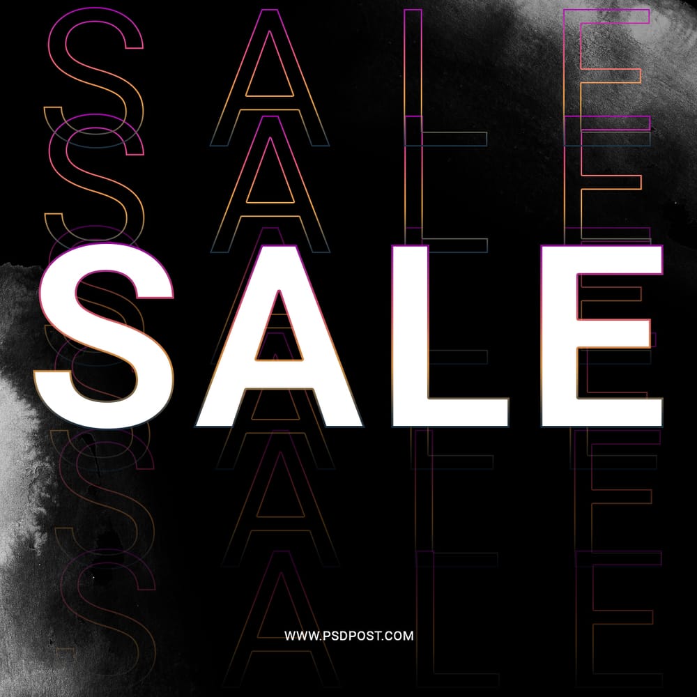Black Theme Sale Instagram Post Template