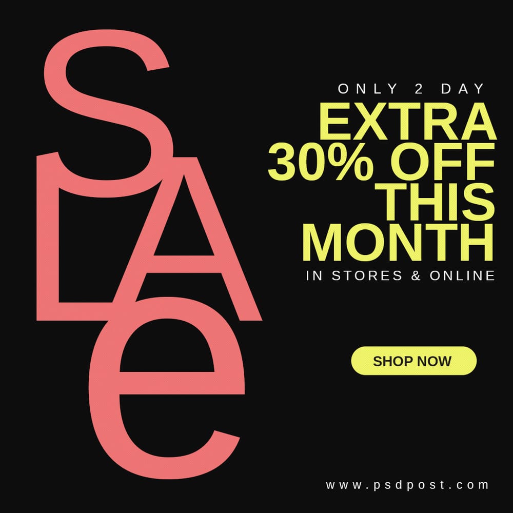 Sale Only 2 Day Extra Instagram Post Template