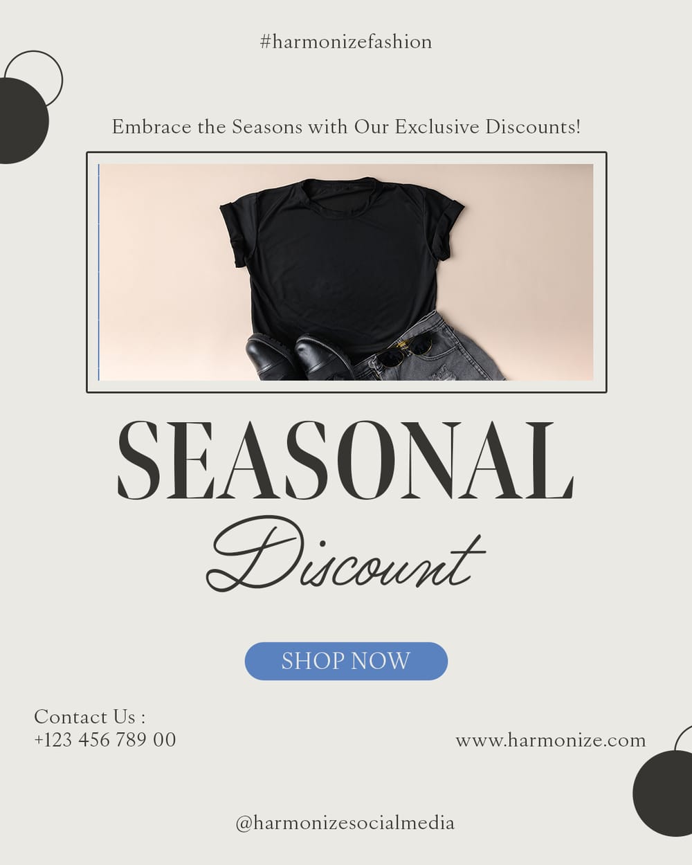 Seasonal Discount Harmonize Instagram Post