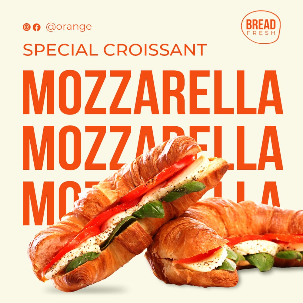 Special Croissant Mozzarella Orange Instagram Post
