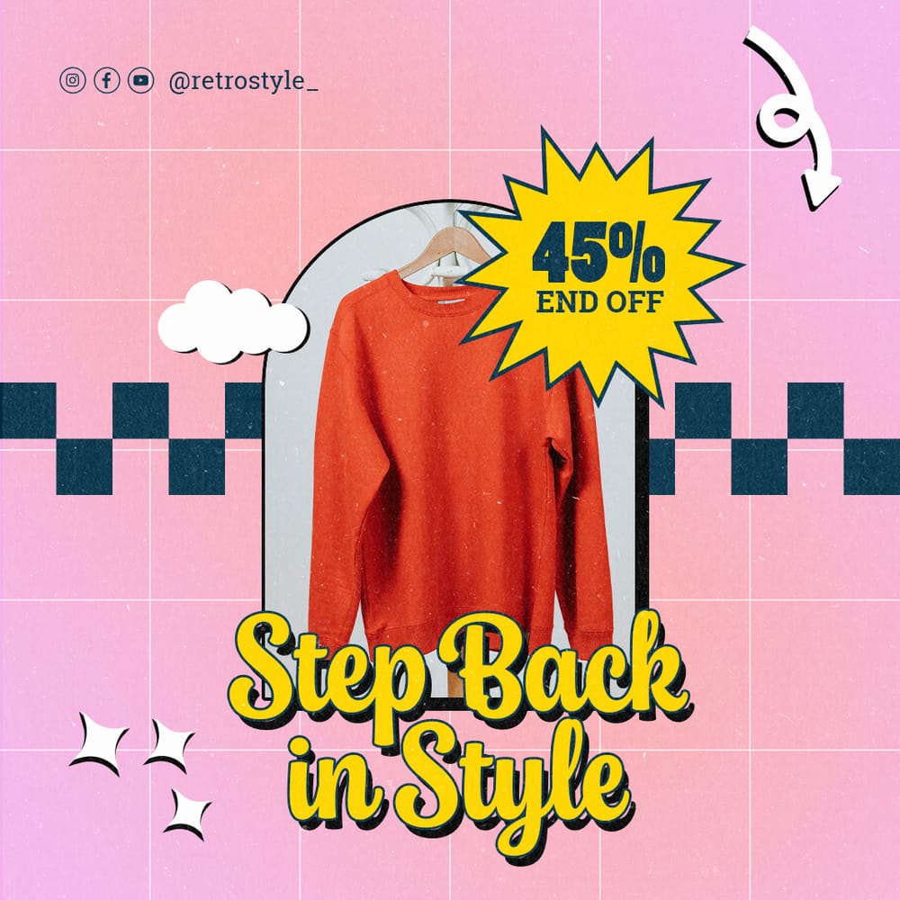 Step Back In Style Gradient Retro Instagram Post