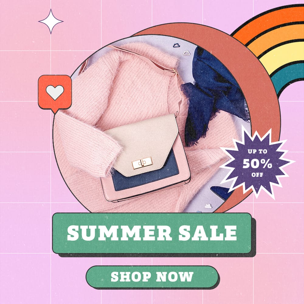 Summer Sale Gradient Retro Instagram Post