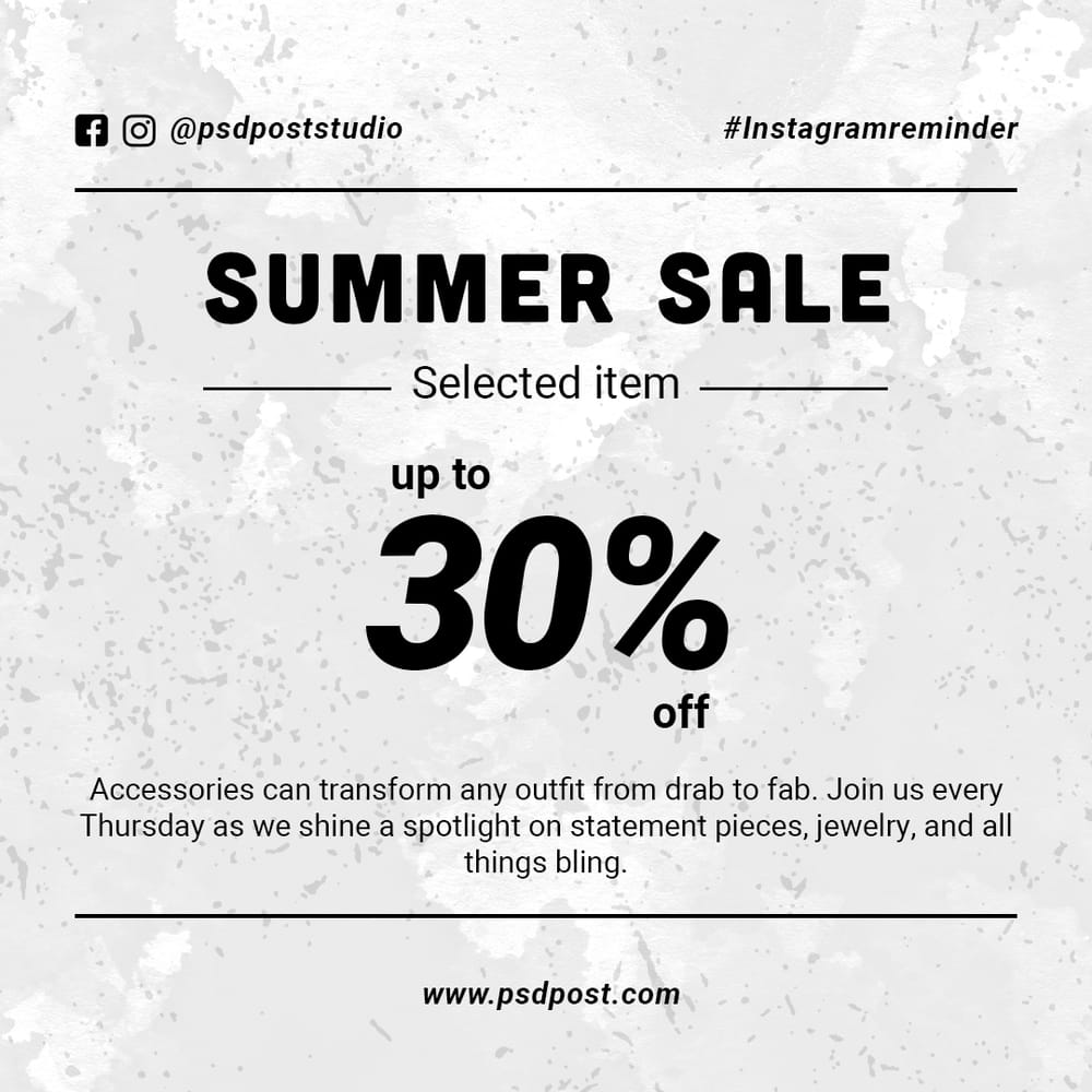 Summer Sale Select Item Instagram Post Template