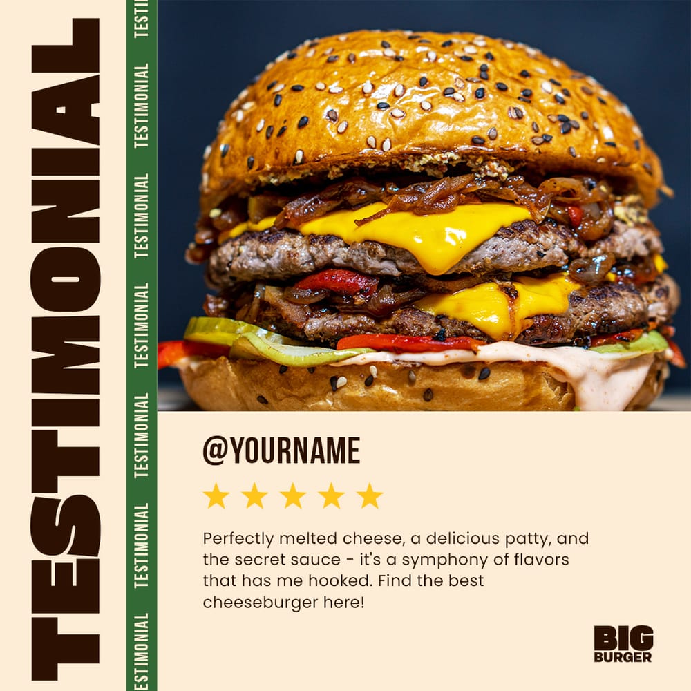 Testimonial Big Burger Instagram Post