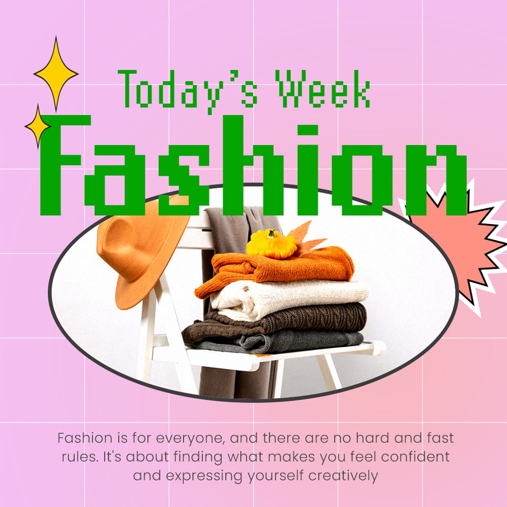 Today's Week Fashion Gradient Retro Instagram Post