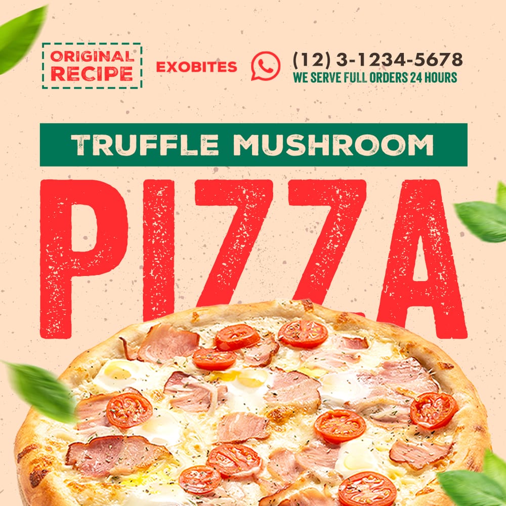 Truffle Mushroom Pizza Exobites Instagram Post