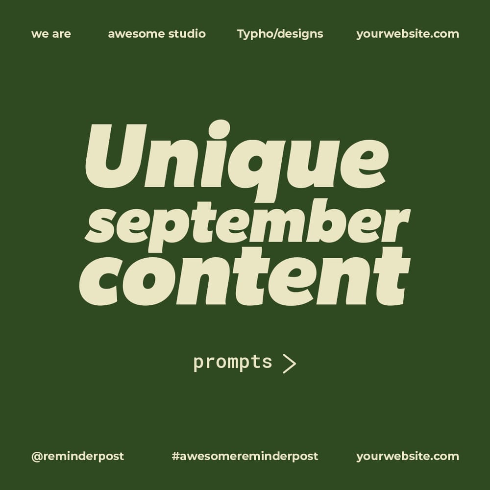 Unique September Content Instagram Post Template