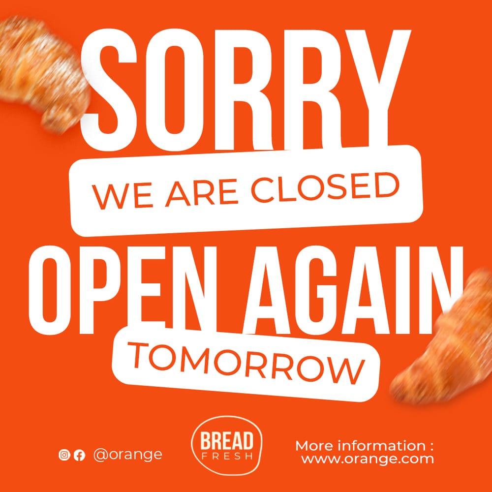 We Are Closed Orange Instagram Post