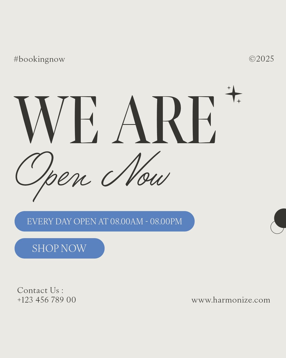 We Are Open Now Harmonize Instagram Post
