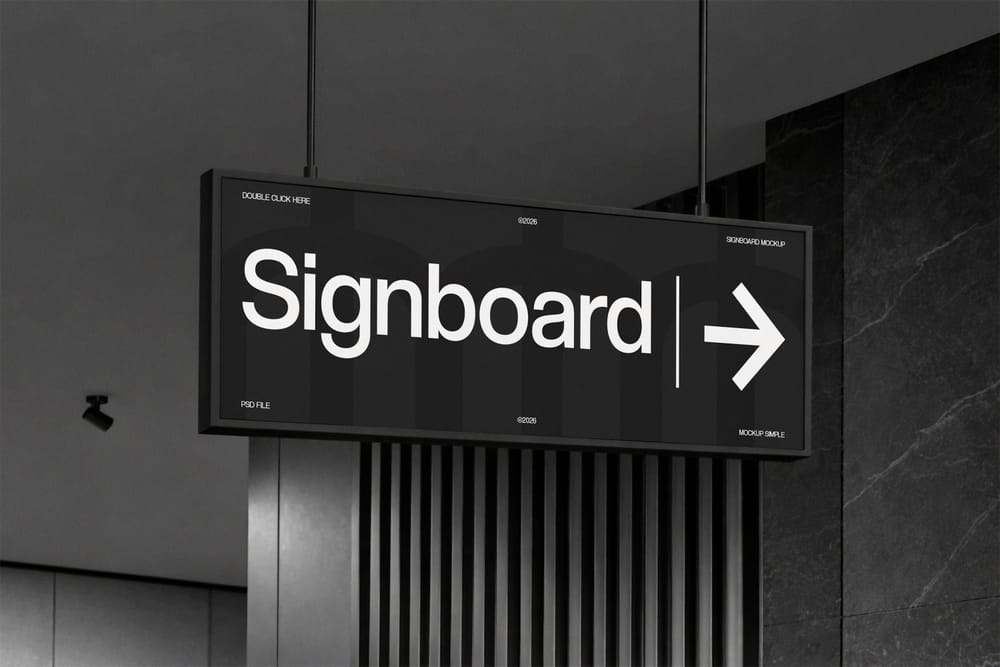 Modern Indoor Signboard Mockup