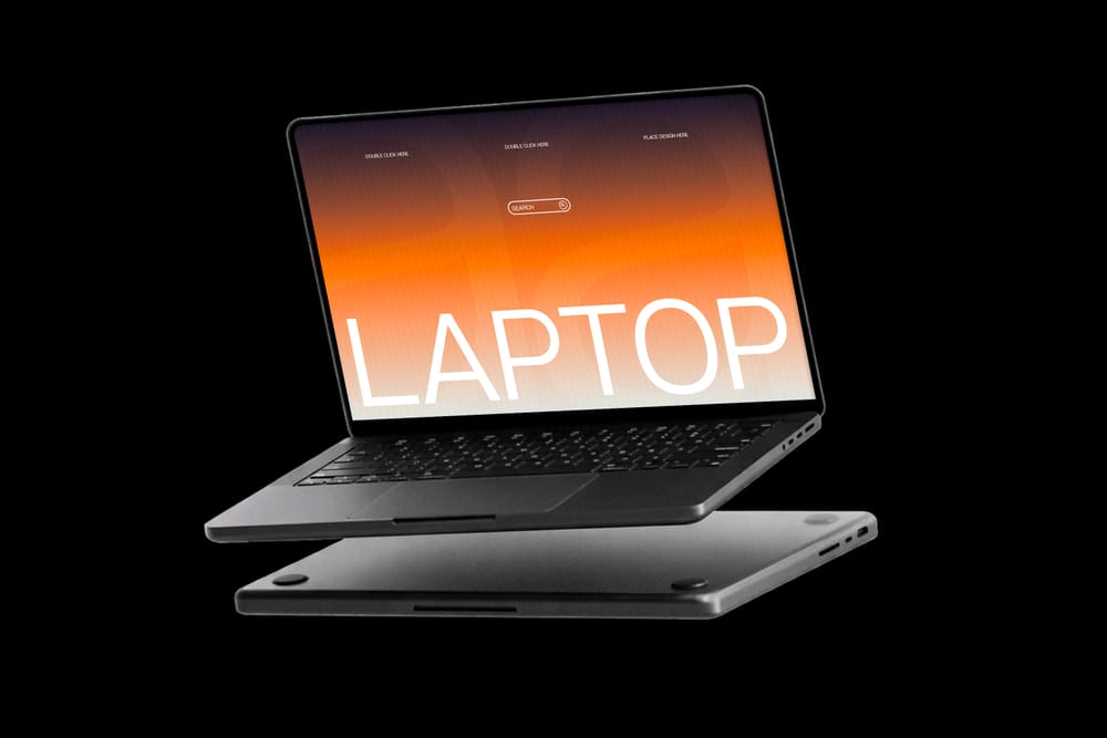 Minimal Floating Laptop Mockup
