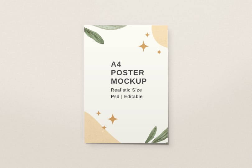 Clean Vertical Poster Mockup on a Soft Beige Background
