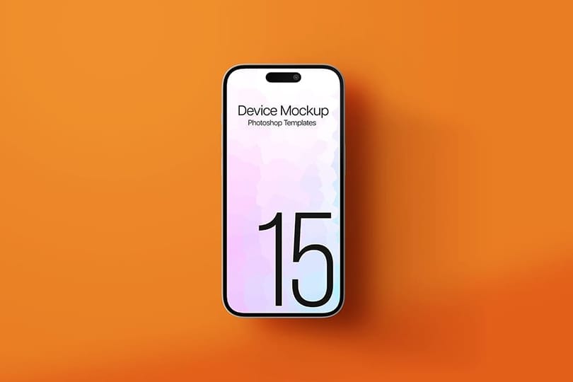 Branding Orange Phone 15 Device Mockup