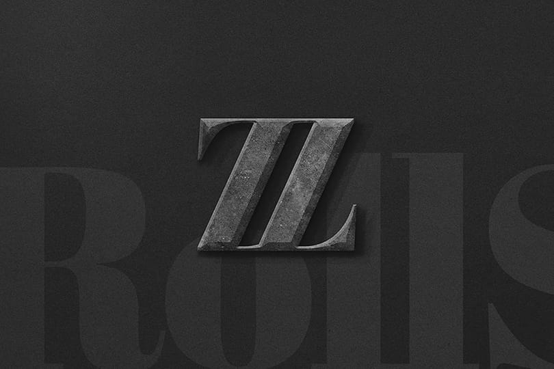 Branding Stone Z Logo Mockup