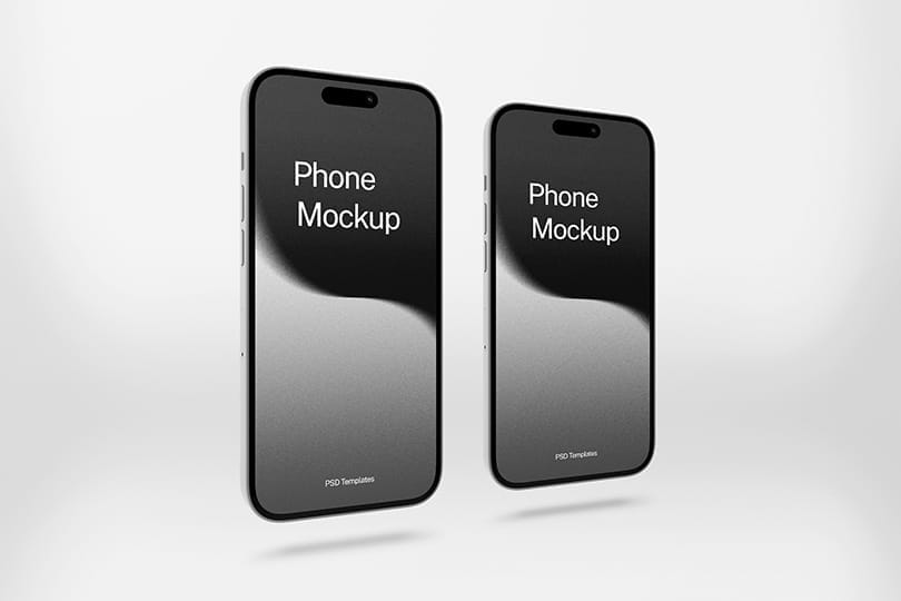 Dual Phone Mockup Left Angle