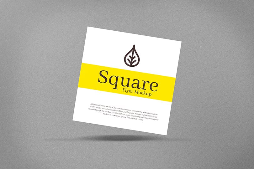 Floating Skew Yellowhite Square Mockup