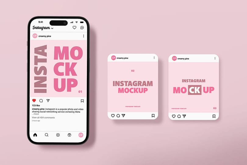 Light Pink Instagram Mockup
